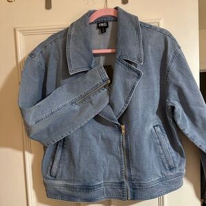 Brand new denim moto jacket